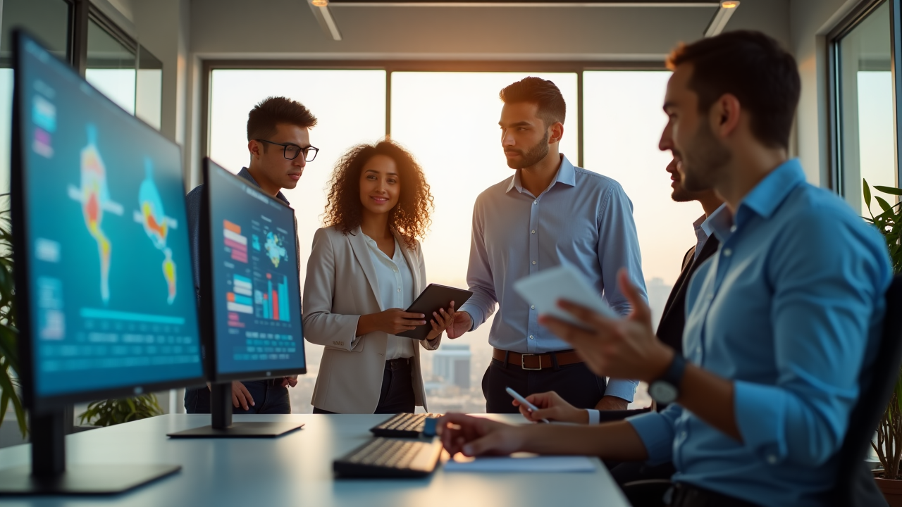 Sports analytics workspace with data visualization